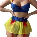 Lessecretsdelea_Blanche_Ensemble_lingerie_cosplay_jaune_et_bleu_dentelle_bas_résille_Image_Carrousel1.webp