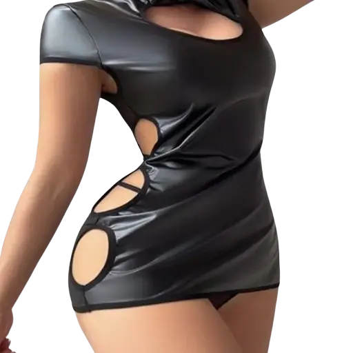 Mia - Robe Courte Simili Cuir Moulante